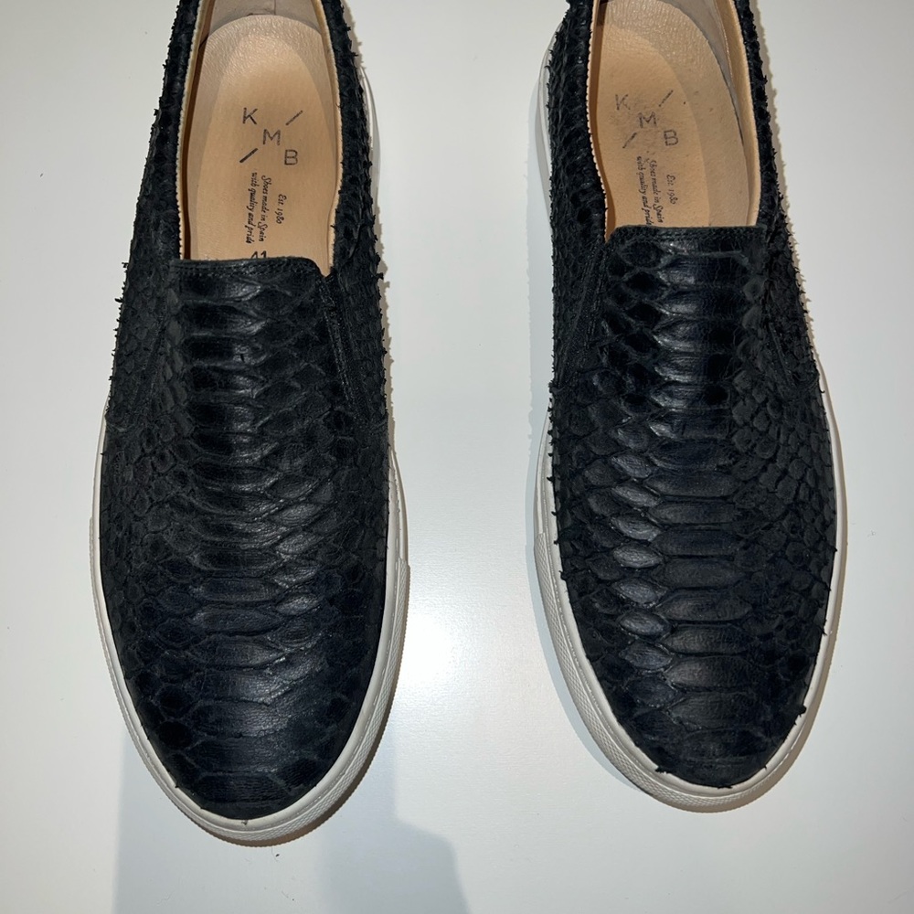 Black snake shoes KMB slide ons